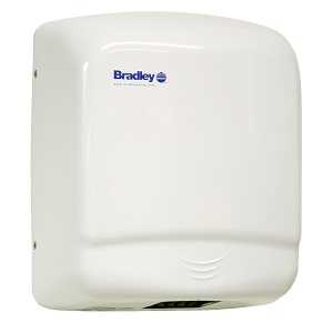 Bradley 2905-2873 Aerix Hand Dryer, Sensor-Operated, Warm Air, 110-120V, Steel, White