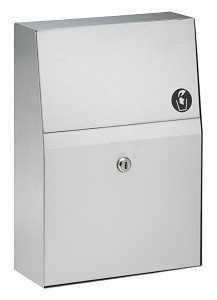 Bradley 4722-15 Sanitary Napkin Disposal, Surface Mounted, 1.5 Gallon, Stainless Steel with Satin Finish