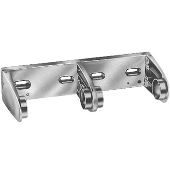Bradley 522 Toilet Tissue Dispenser, Dual Roll, Controlled Delivery, Die Cast Zinc