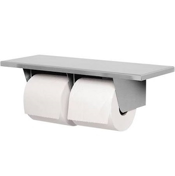 Bradley 5263 Toilet Tissue Dispenser with Shelf, Double Roll, Satin Stainless Steel