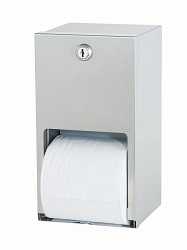 Bradley 5402 Toilet Tissue Dispenser, Dual Roll, Satin Stainless Steel