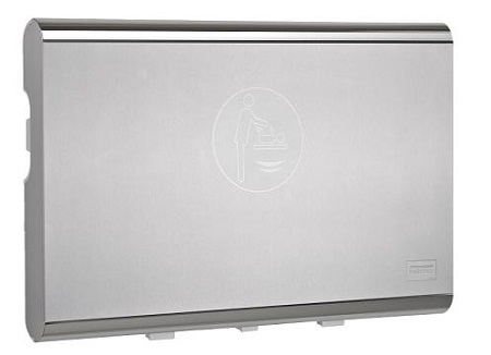 Saniflow CP0016HCS-ASTM BabyMedi Baby Changing Station, Surface Mounted, Bacterial Resistant Polypropylene, Stainless Steel Exterior, White Finish Interior with Biocote Protectant, Horizontal Mount