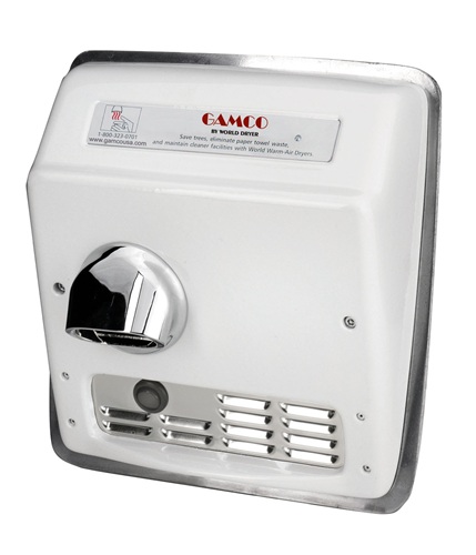 Gamco DR-5750 115V Automatic Recessed High Speed Hand Dryer, Cast Iron with Porcelain Finish