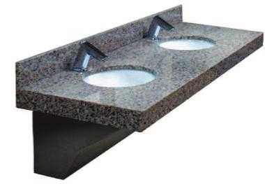 Sloan DSCT-82000 Counter Top Basin Two Station Lavatory Sink System, Faucet NOT Included (Sink Only), 60” x 22” x 4”