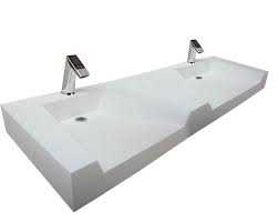 Sloan DSOF-82000 Open Front Basin Two Station Lavatory System, Faucet NOT Included (Sink Only), 60” x 22” x 5”