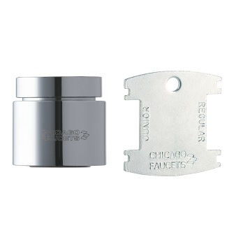 Chicago Faucets E36VPJKABCP Chicago Faucets Part: 1.5 GPM Vandal Proof Pressure Compensating Laminar Flow Non-Aerating Outlet, Female Inlet, Chrome Plated Finish