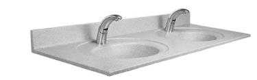 Sloan ELC-42000 SloanStone Double Station Lavatory Sink, Faucet NOT Included, 60" x 22"