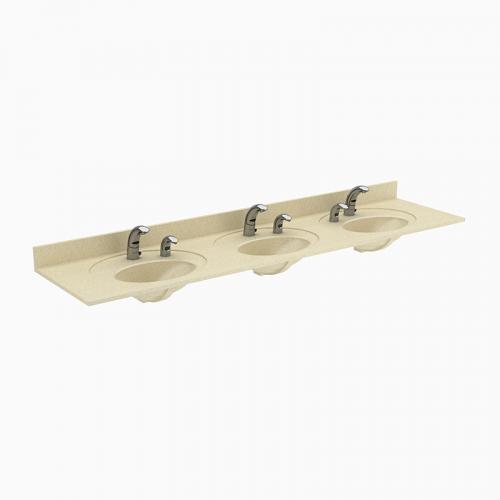 Sloan ELC-73000 SloanStone Triple Station Lavatory Sink, Wall Mounted, 90" x 22" (Sink Only)