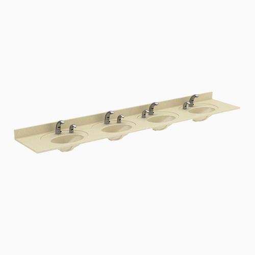 Sloan ELC-74000 SloanStone Quadruple Station Lavatory Sink, Wall Mounted, 120" x 22" (Sink Only)