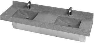 Sloan ELC-82880 SloanStone Double Station Lavatory System with Two ETF-880 Sensor Activated Faucets, 60" x 18"