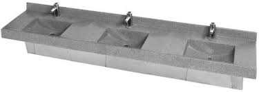 Sloan ELC-83100 SloanStone Triple Station Lavatory System with Three EAF-100 Sensor Activated Faucets, 90" x 18"