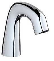 Chicago Faucets EQ-A11B-23ABCP Electronic Lavatory Sink Faucet with Hands-free Infrared Detection, EQ Series, Curved Spout, Dual Supply, 1.0 GPM, Self Sustaining Power System, Concealed Thermostatic Mixing Valve, Chrome Plate Finish