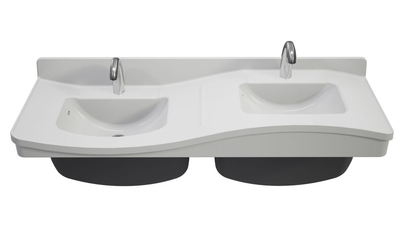 Bradley FL-2L Frequency Lavatory/Sink System Double Station