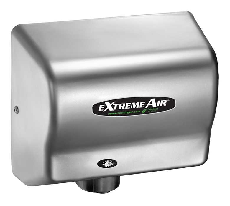 American Dryer GXT9-C Extreme Air Hand Dryer, ExtremeAir, GreenSpec, LEED, 100-240 Smart Voltage, Adjustable Quiet Levels, Antimicrobial, Satin Chrome Cover, Commercial Hand Dryer (DISCONTINUED)