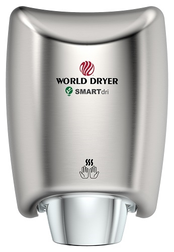 World Dryer K-971 K-971 SMARTdri Hand Dryer by World Dryer, Automatic, Brushed Chrome, Aluminum, High Speed Hand Dryer, K-971P2 SMARTdri PLUS (DISCONTINUED)