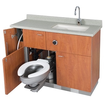 Bradley LC750 Patient Care Unit, 47", Lavatory Swing Out Water Closet, Bed Pan Washer Combination