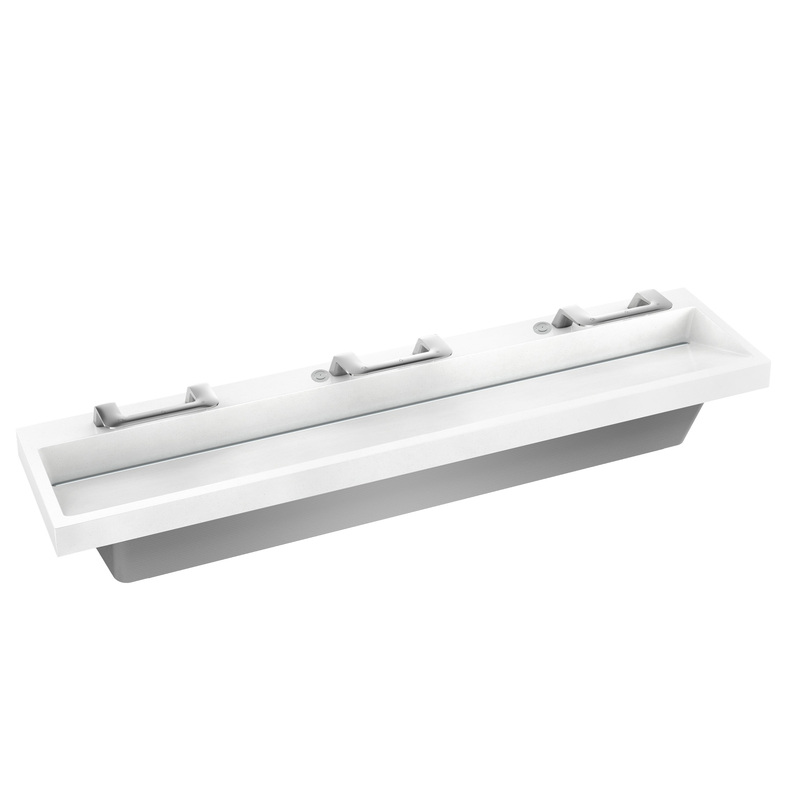 Bradley LVQD3 Verge Lavatory/Sink System with WashBar Technology, Infrared Control, 3-Station