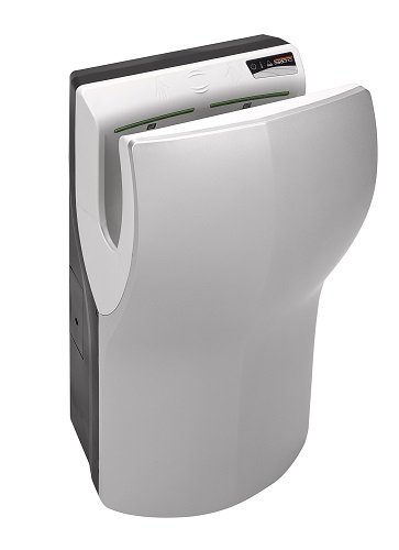 Saniflow M12ACS DualFlow Plus Hand Dryer, High Speed, Automatic, ABS Plastic, Brushed Satin, 110-120V (NEW M14ACS MODEL WILL BE SHIPPED)