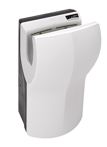 Saniflow M14A DualFlow Plus Hand Dryer, High Speed, Automatic, High Impact ABS UL 94V0 Cover, White, 110-120V