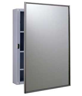 Gamco MC-2 Surface Mounted Stainless Steel Medicine Cabinet with Mirror Swing Door