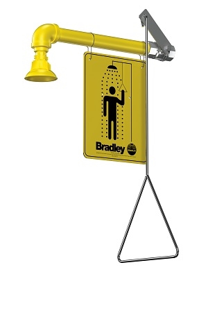 Bradley S19-120 Drench Shower with Horizontal Supply, Plastic Showerhead