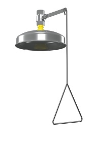 Bradley S19-130ABF Barrier Free Drench Shower with Vertical Supply, Plastic Showerhead with Stainless Steel Shroud