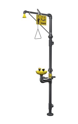 Bradley S19-310PVC Combination PVC Drench Shower and Eye/Face Wash Unit with Plastic Bowl