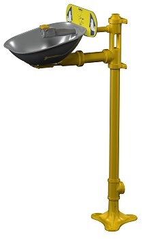 Bradley S19214B Halo Pedestal Mount Eye and Eye/Face Wash with Stainless Steel Bowl