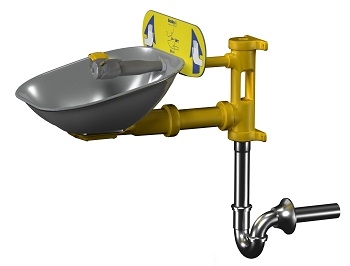 Bradley S19224BPT Halo Wall Mount Eyewash with Stainless Steel Bowl, Tailpiece and P-Trap