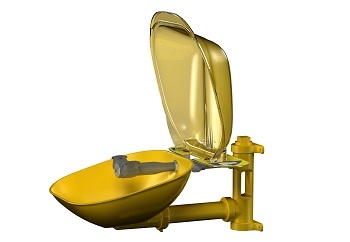 Bradley S19224PDC Halo Wall Mount Eyewash with Plastic Bowl and Dust Cover