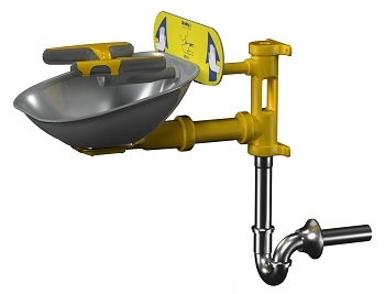 Bradley S19224TPT Halo Wall Mount Eye/Face Wash with Stainless Steel Bowl, Tailpiece and P-Trap