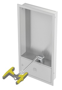 Bradley S19284JB Barrier Free Cabinet Mount Swing Down Halo Eye/Face Wash Unit