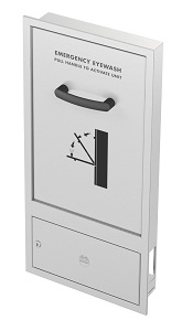 Bradley S19294HBT Barrier Free Cabinet Concealed Swing Down Halo Eyewash Unit with P-trap