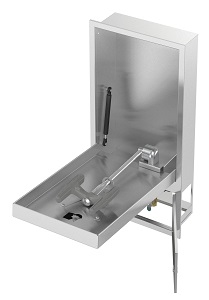 Bradley S19294JBT Barrier Free Cabinet Concealed Swing Down Halo Eye/Face Wash Unit with P-trap