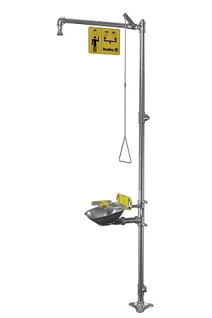 Bradley S19314BFSS Barrier Free Stainless Steel Combination Drench Shower and Halo Eye/Face Wash