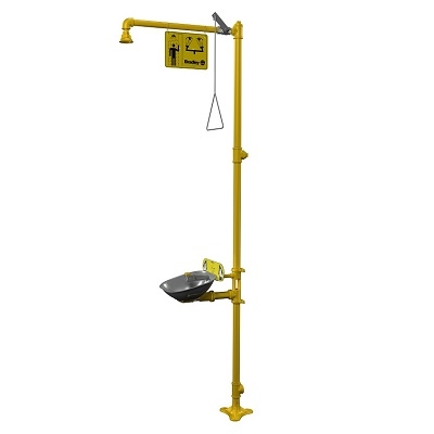Bradley S19314SB Combination Drench Shower and Halo Eyewash with Stainless Steel Bowl