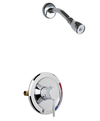 Chicago Faucets SH-PB1-02-000 Pressure Balancing Tub and Shower Valve with Shower Head 2.5 GPM
