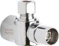Chicago Faucets STB-21-00-AB Angle Stop Ball Valve with Loose Key Handle, 1/2" NPT Female Thread Inlet, 3/8" O.D. Female Compression Outlet