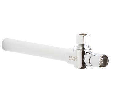 Chicago Faucets STB-51-00-AB Angle Stop Ball Valve with Loose Key Handle, 5/8" O.D. Copper Sweat Inlet with 5" Extension, 3/8" O.D. Female Compression Outlet