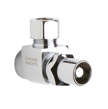 Chicago Faucets STC-12-00-AB Angle Stop Compression Valve with Loose Key Handle, 3/8" NPT Female Thread Inlet, 1/2" O.D. Female Compression Outlet