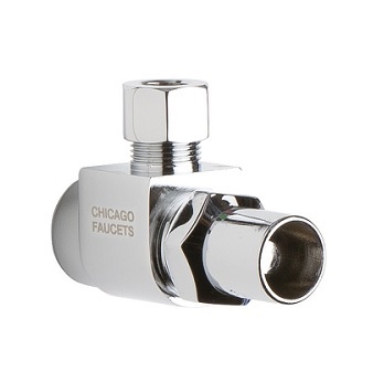 Chicago Faucets STC-21-00-AB Angle Stop Compression Valve with Loose Key Handle, 1/2" NPT Female Thread Inlet, 3/8" O.D. Female Compression Outlet