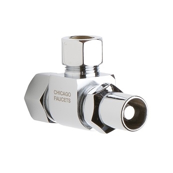 Chicago Faucets STC-32-00-AB Angle Stop Compression Valve with Loose Key Handle, 5/8" O.D. (1/2" Nominal) Female Compression Inlet, 1/2" O.D. Female Compression Outlet