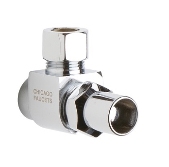 Chicago Faucets STC-42-00-AB Angle Stop Compression Valve with Loose Key Handle, 5/8" O.D. Copper Sweat Inlet, 1/2" O.D. Female Compression Outlet