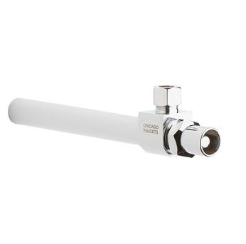 Chicago Faucets STC-51-00-AB Angle Stop Compression Valve with Loose Key Handle, 5/8" O.D. Copper Sweat Inlet with 5" Extension, 3/8" O.D. Female Compression Outlet