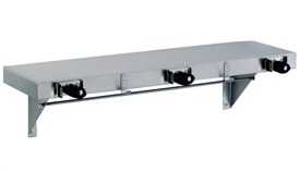 Gamco US-2 Utility Shelf with (4) Mop/Broom Holders and (3) Rag Hooks, 36" L x 8" W x 7-1/2" H