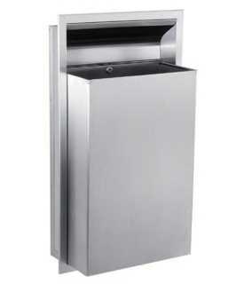 Gamco WR-6 Waste Receptacle, 12 Gallon, Recessed, Stainless Steel