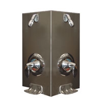 Bradley WS-2W Econo Wall Shower 2 Station Preassembled Shower Unit