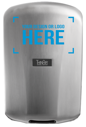 X-TA-SB-SI Excel Dryer TA-SB-SI ThinAir ADA Compliant Hand Dryer, Brushed Stainless Steel, Custom Cover