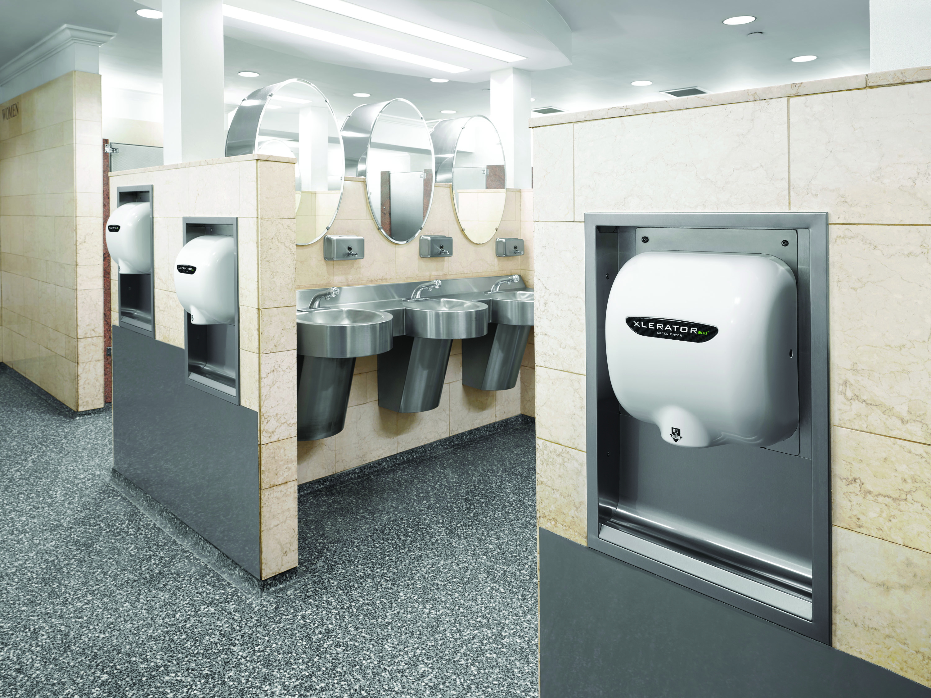 Excel Dryer XLERATOReco XL-BW-ECO Hand Dryer, No Heat, White Thermoset Resin (BMC) Cover, Automatic Sensor, Surface Mounted, LEED Credits, GreenSpec Listed, Commercial Hand Dryer, 500 Watts