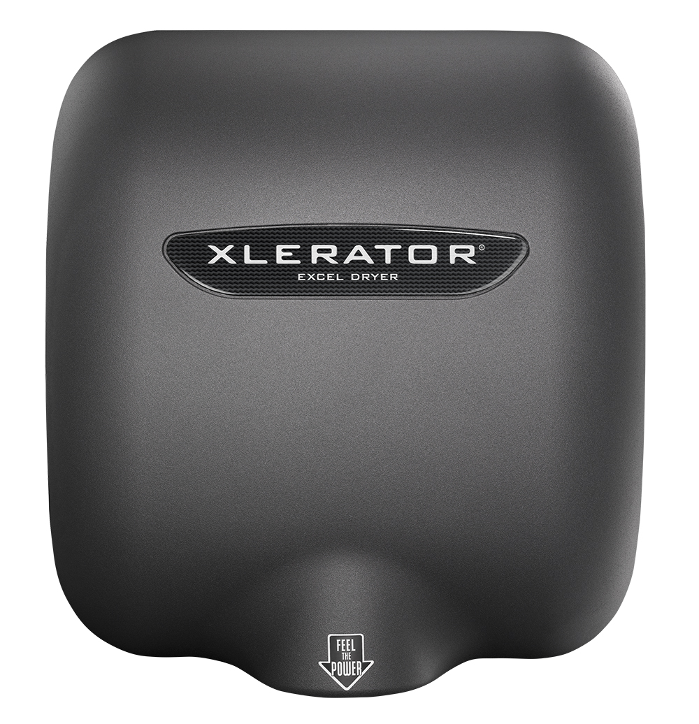 Excel Dryer XLERATOR Hand Dryer XL-GR, Zinc Die-Cast Cover - Textured Graphite, Automatic Sensor, Surface Mounted, LEED Credits, GreenSpec Listed, Commercial Hand Dryer